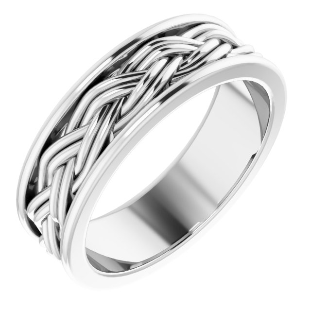 Woven-Design Comfort-Fit Flat Band