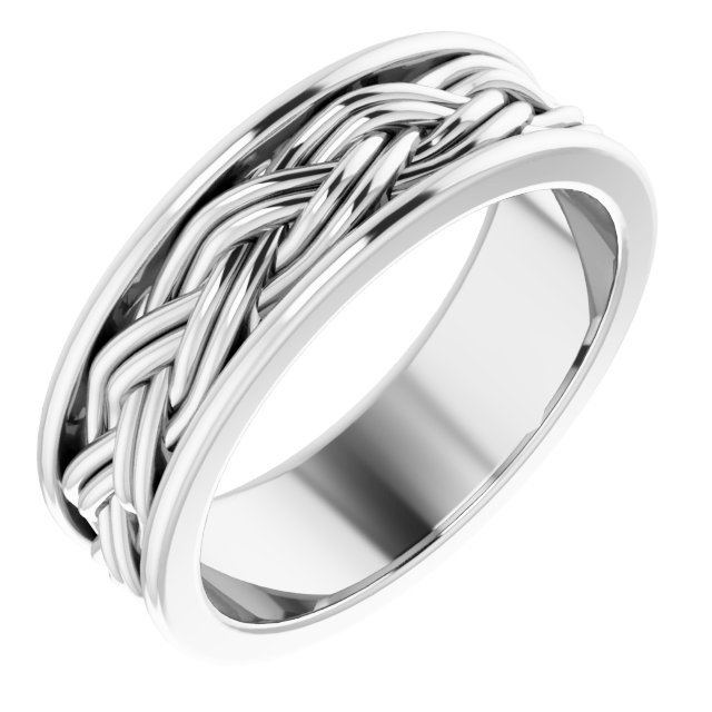 Woven-Design Comfort-Fit Flat Band