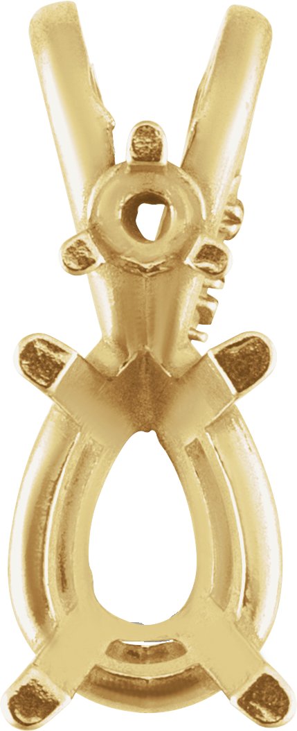 Pear 4-Prong Lightweight Accented Pendant