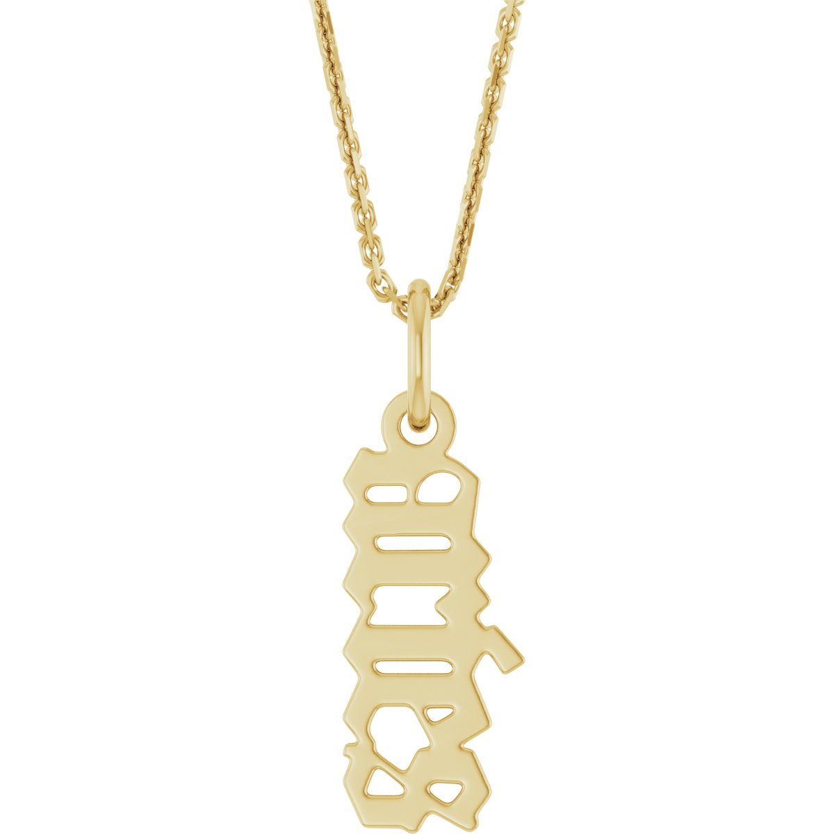 14K Yellow Gothic Aries 18" Necklace