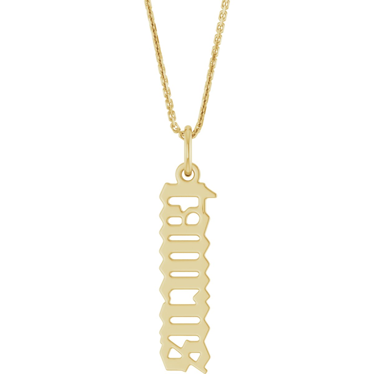 14K Yellow Gothic Taurus 18" Necklace