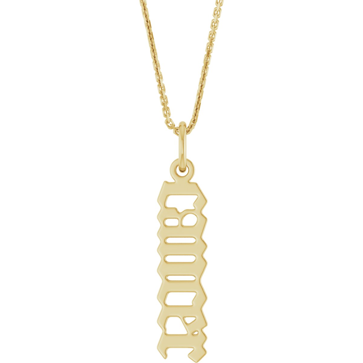 14K Yellow Gothic Cancer 18" Necklace