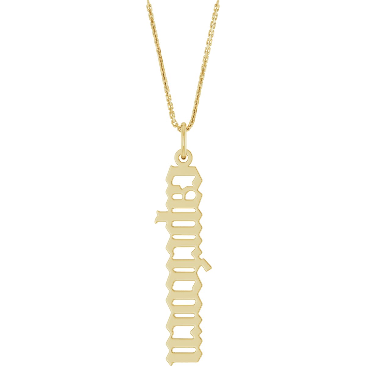 14K Yellow Gothic Capricorn 18" Necklace