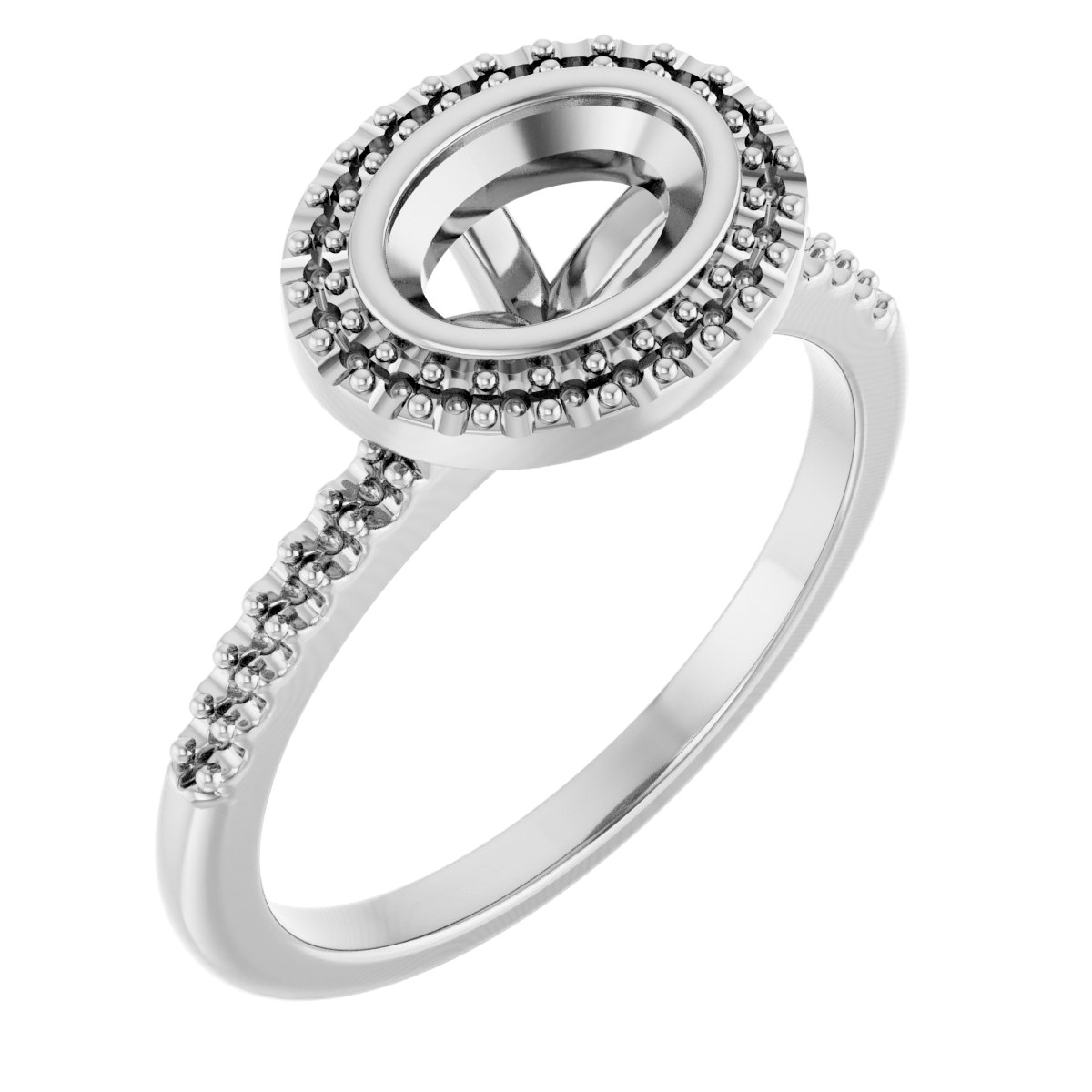 Bezel-Set Halo-Style Engagement Ring