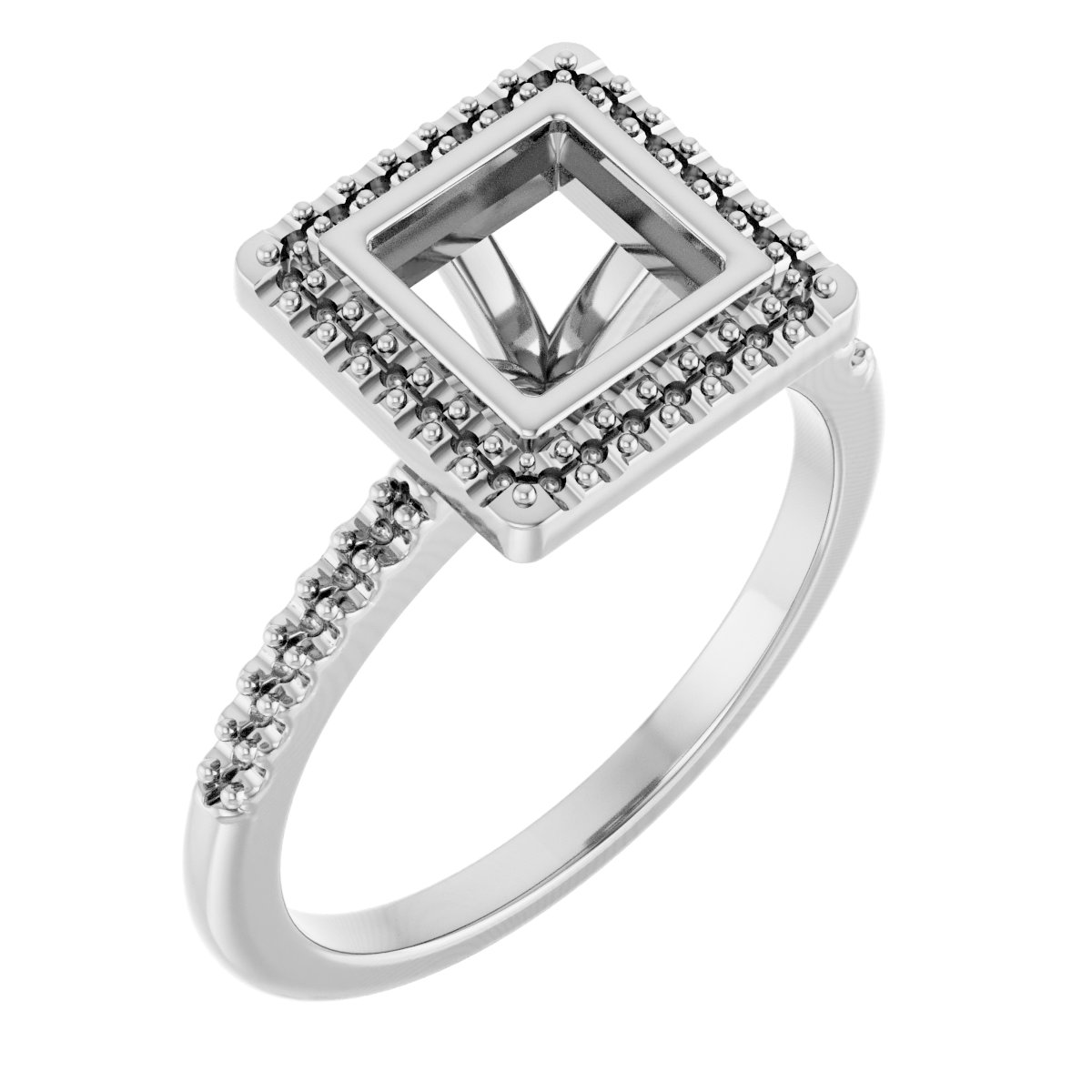 Bezel-Set Halo-Style Engagement Ring