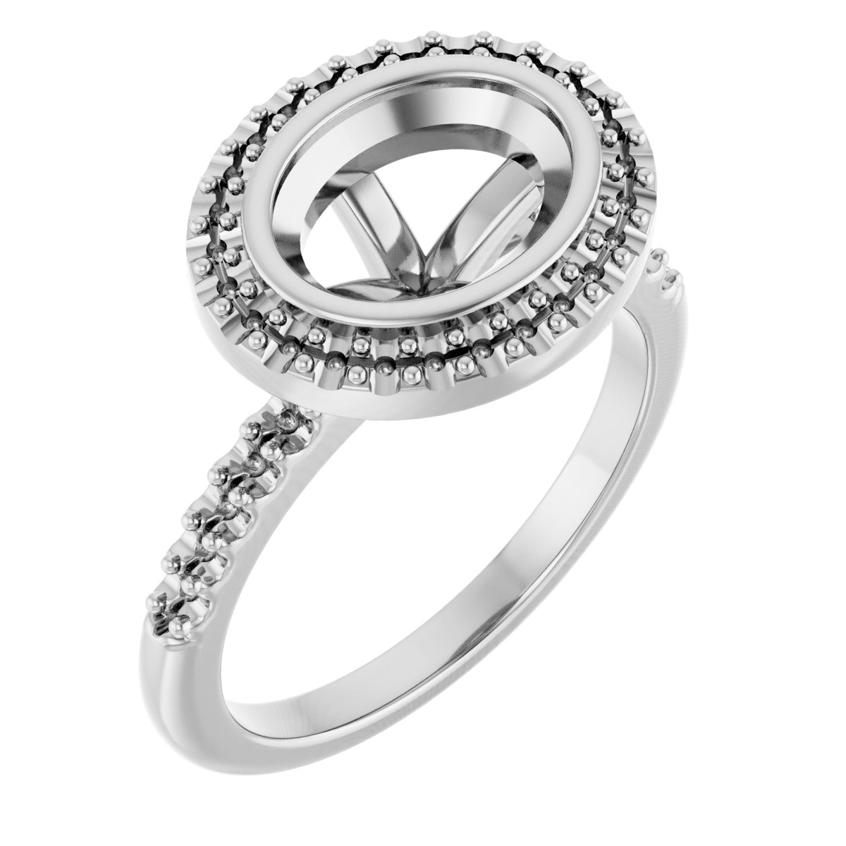 Bezel-Set Halo-Style Engagement Ring