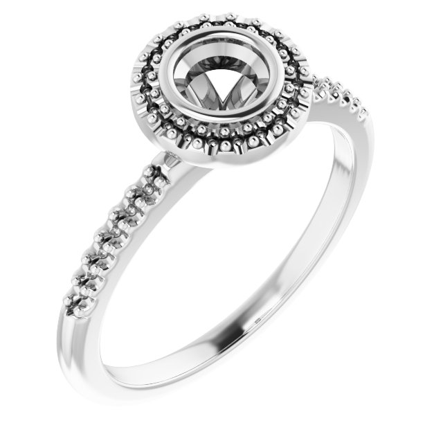 Bezel-Set Halo-Style Engagement Ring
