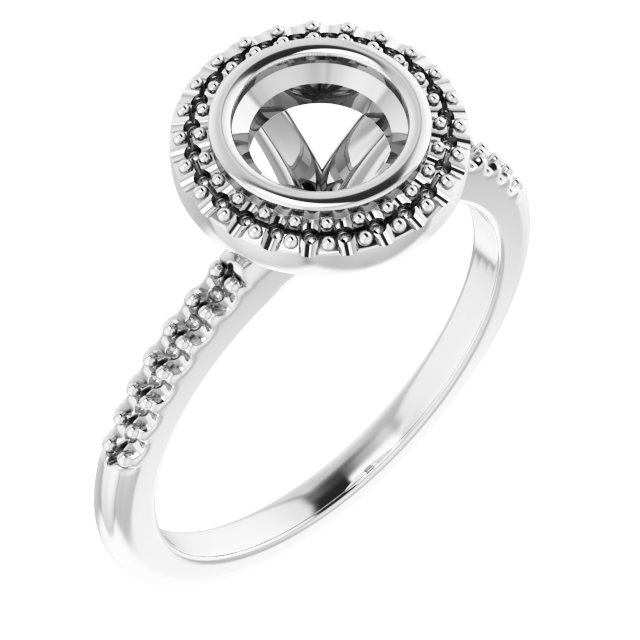 Bezel-Set Halo-Style Engagement Ring