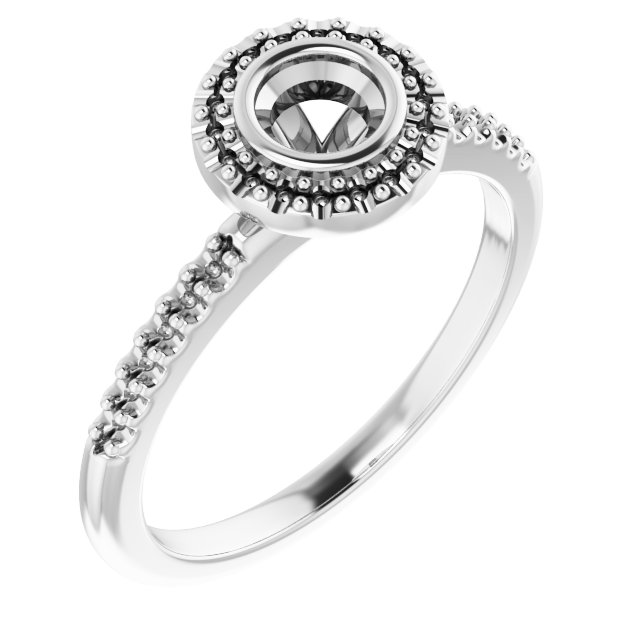 Bezel-Set Halo-Style Engagement Ring