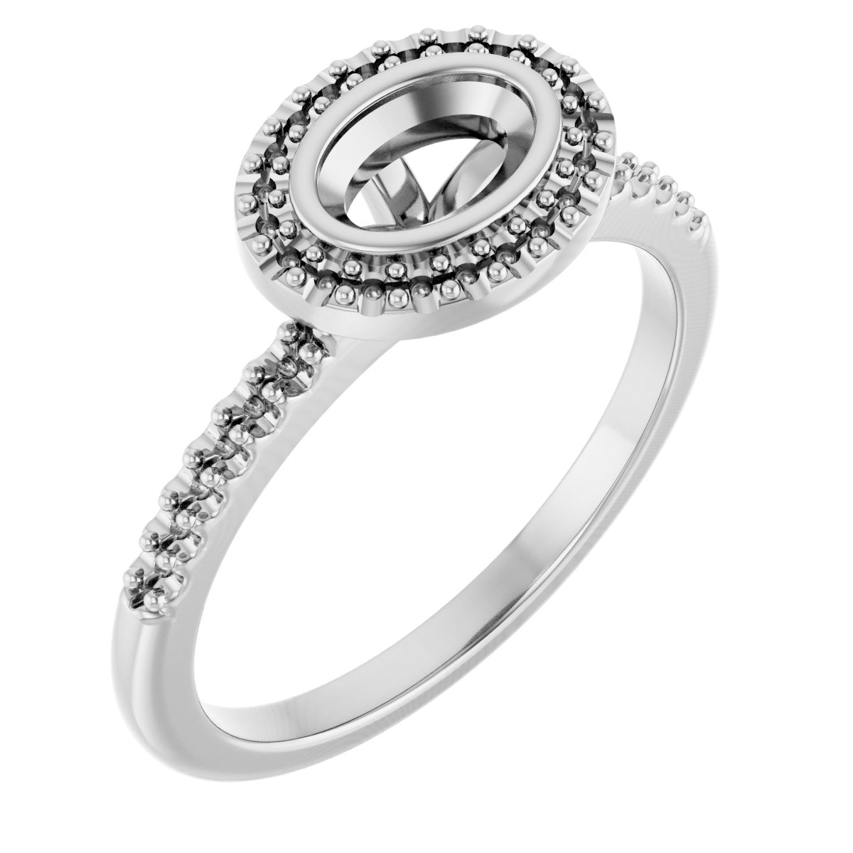 Bezel-Set Halo-Style Engagement Ring