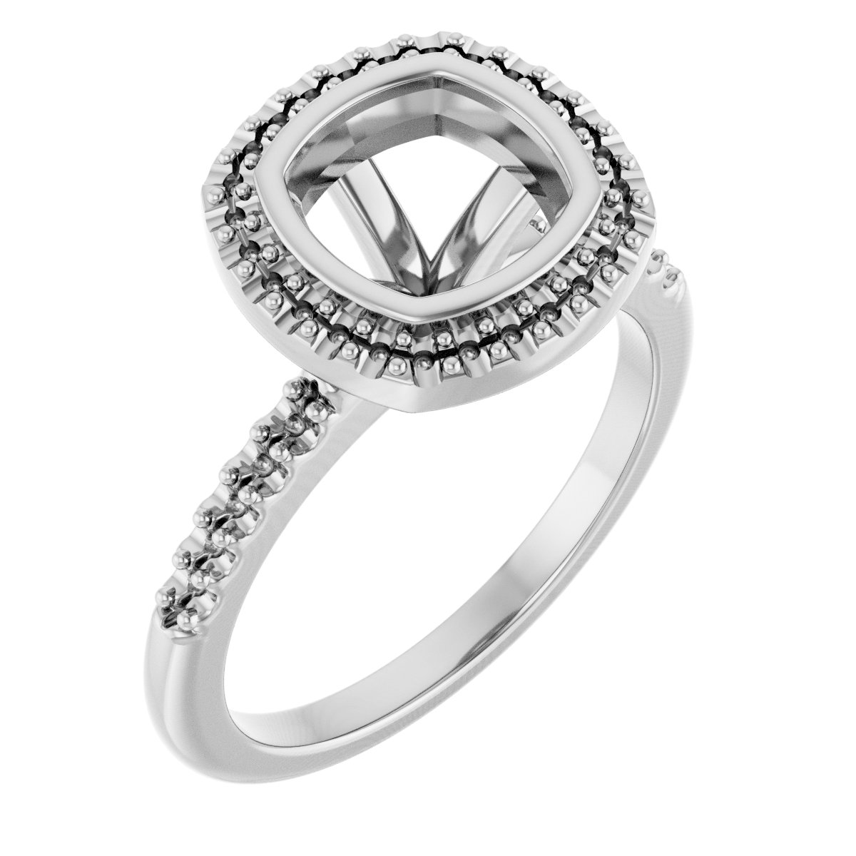 Bezel-Set Halo-Style Engagement Ring
