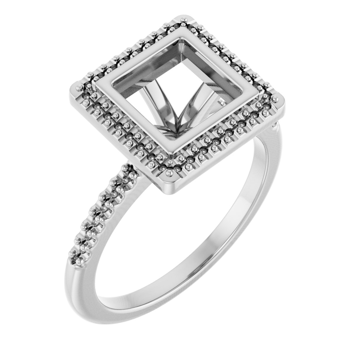 Bezel-Set Halo-Style Engagement Ring