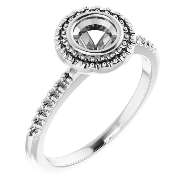 Bezel-Set Halo-Style Engagement Ring