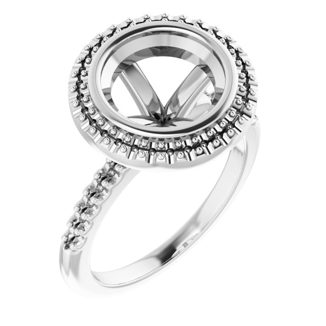 Bezel-Set Halo-Style Engagement Ring