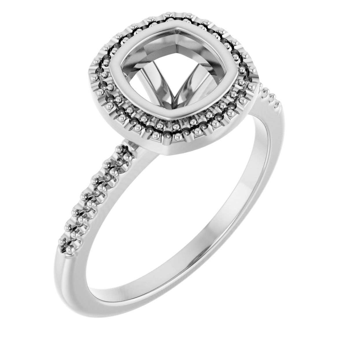 Bezel-Set Halo-Style Engagement Ring