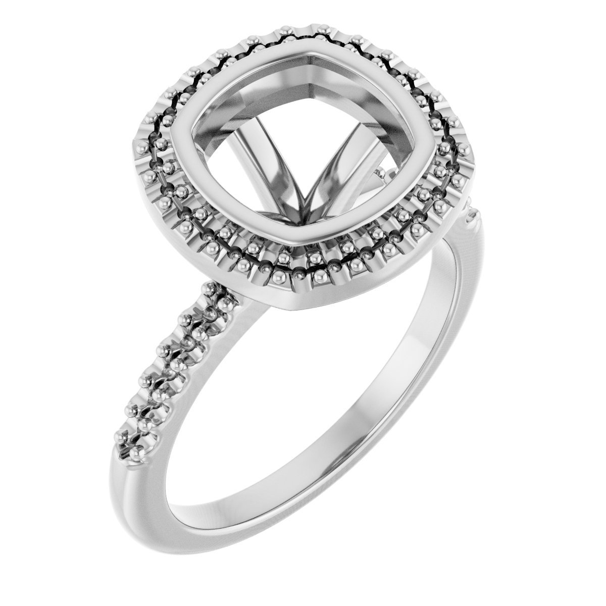Bezel-Set Halo-Style Engagement Ring