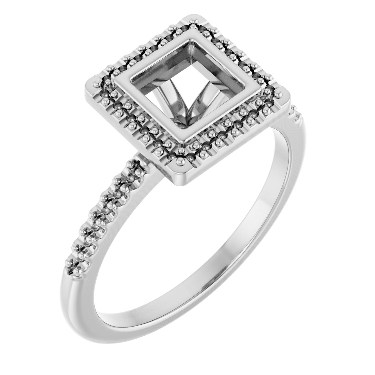 Bezel-Set Halo-Style Engagement Ring