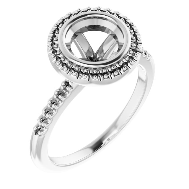 Bezel-Set Halo-Style Engagement Ring