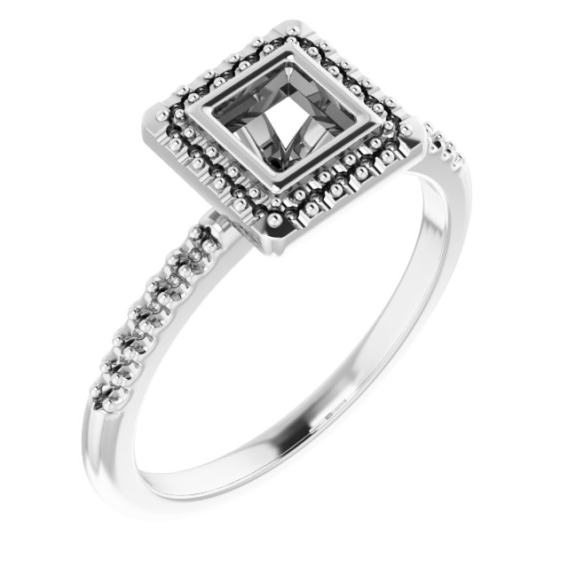 Bezel-Set Halo-Style Engagement Ring