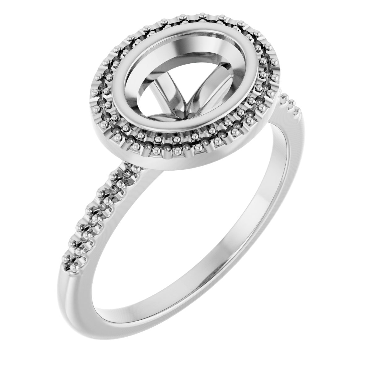 Bezel-Set Halo-Style Engagement Ring
