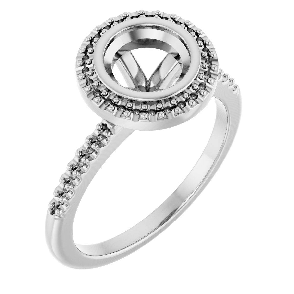 Bezel-Set Halo-Style Engagement Ring