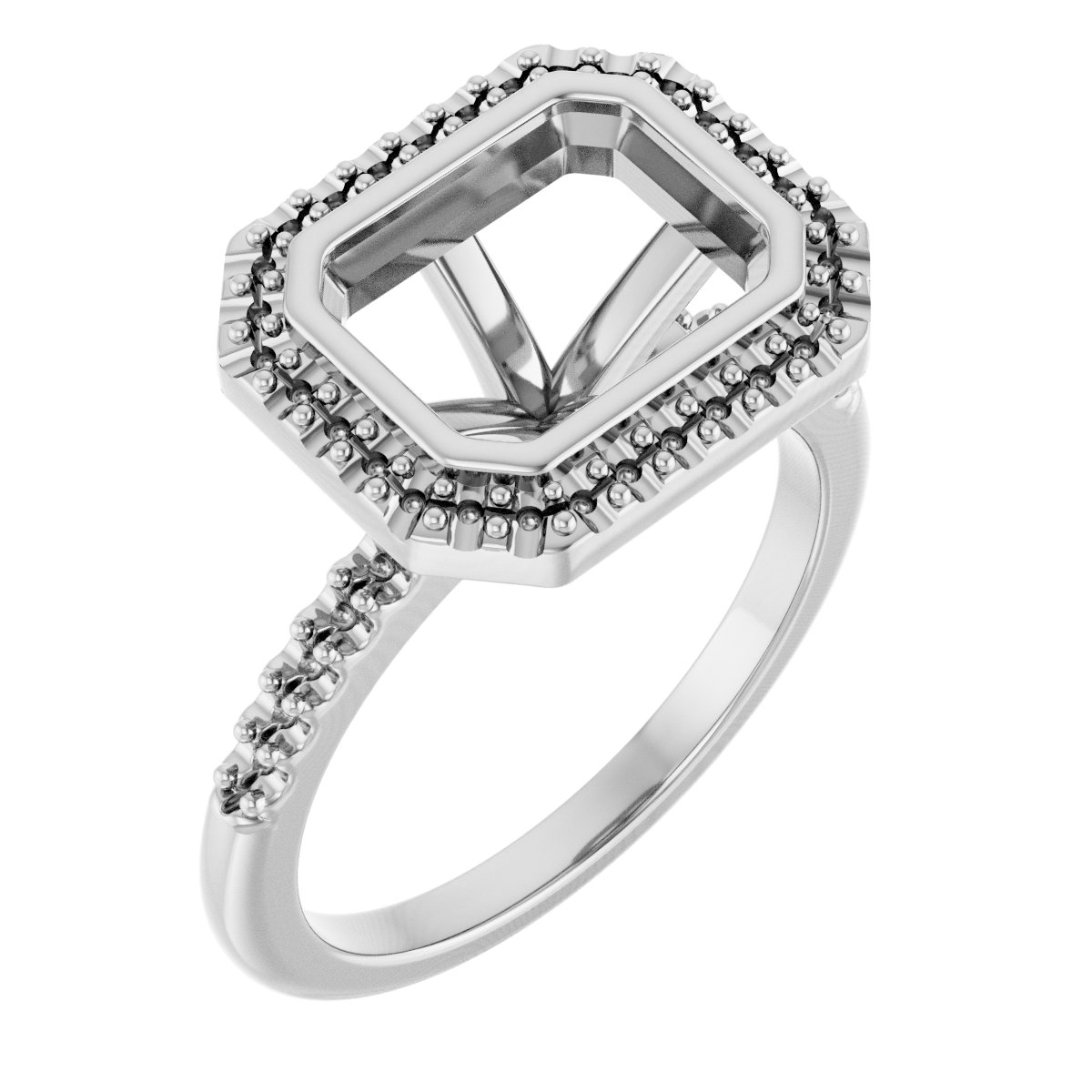 Bezel-Set Halo-Style Engagement Ring