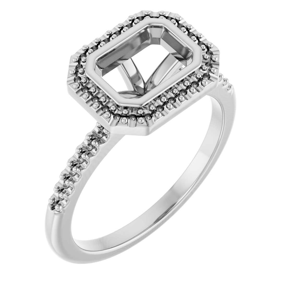 Bezel-Set Halo-Style Engagement Ring