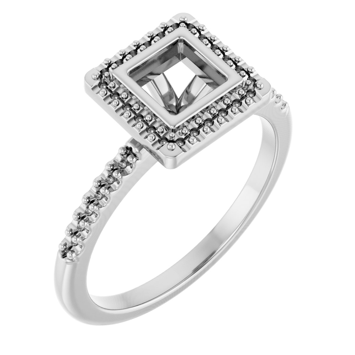 Bezel-Set Halo-Style Engagement Ring