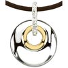 Sterling Silver and 14K Yellow .07 CTW Diamond Circle 18 inch Necklace Ref. 2536899