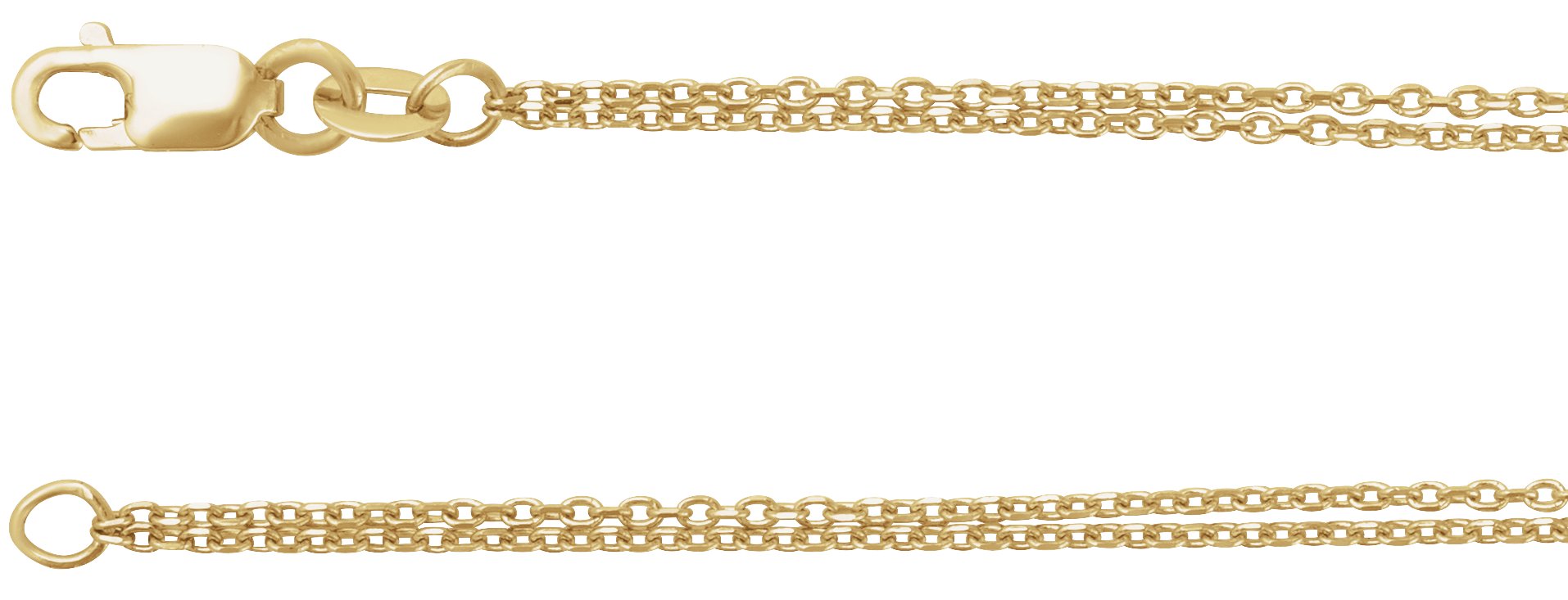 1 mm Diamond-Cut Double-Strand Cable Chain