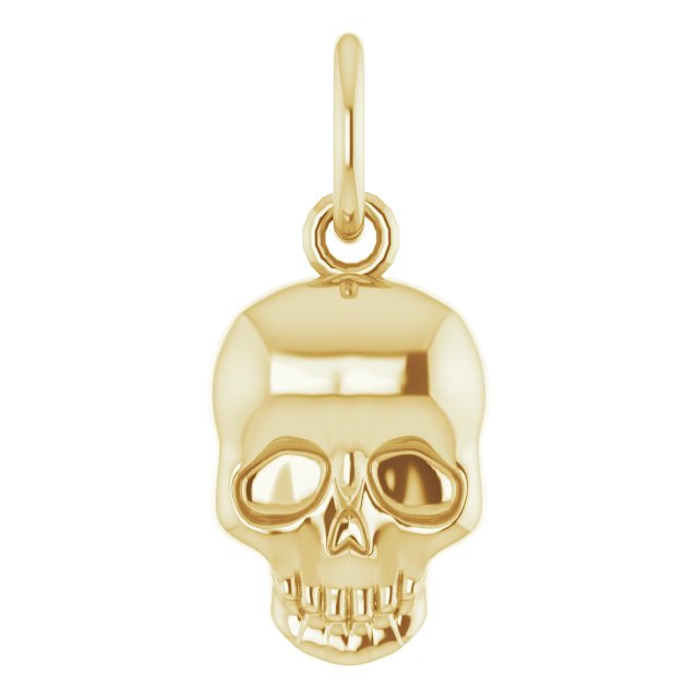 14K Yellow Skull Pendant