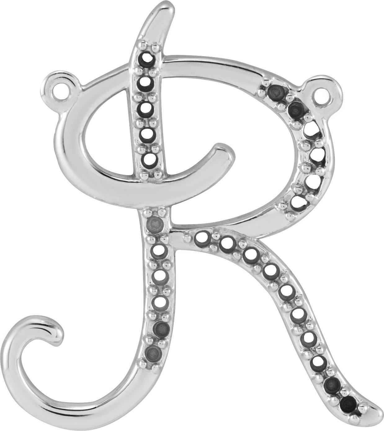 Script Initial Necklace Center