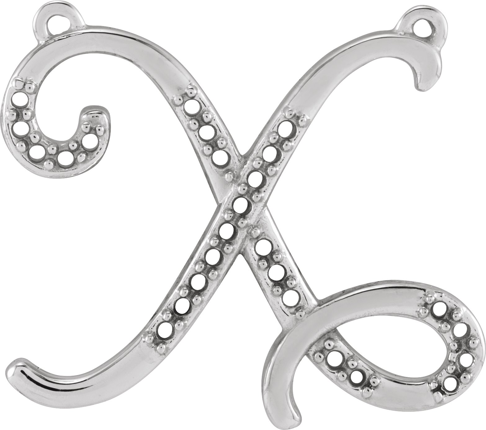 Script Initial Necklace Center