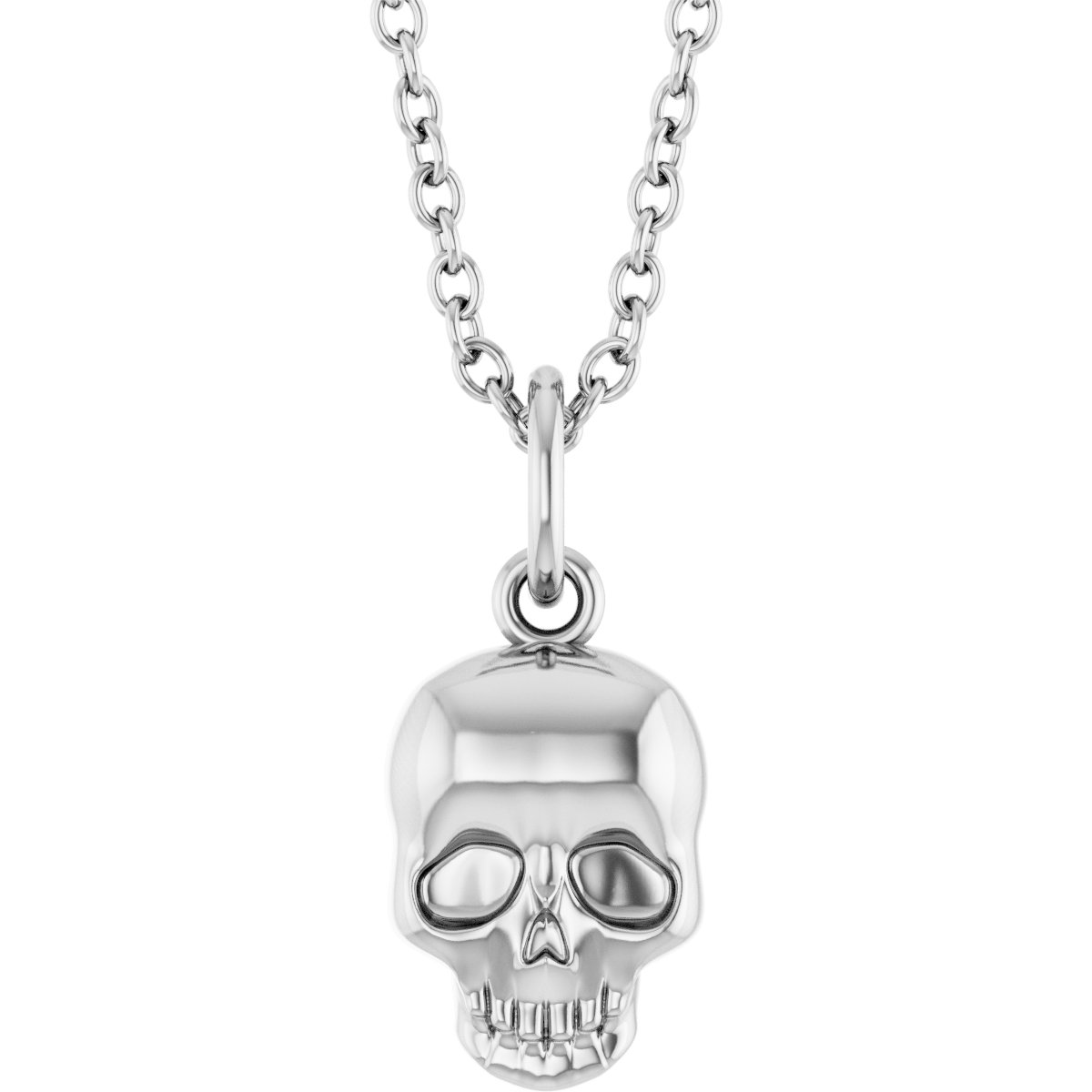 Sterling Silver Skull 16-18" Necklace