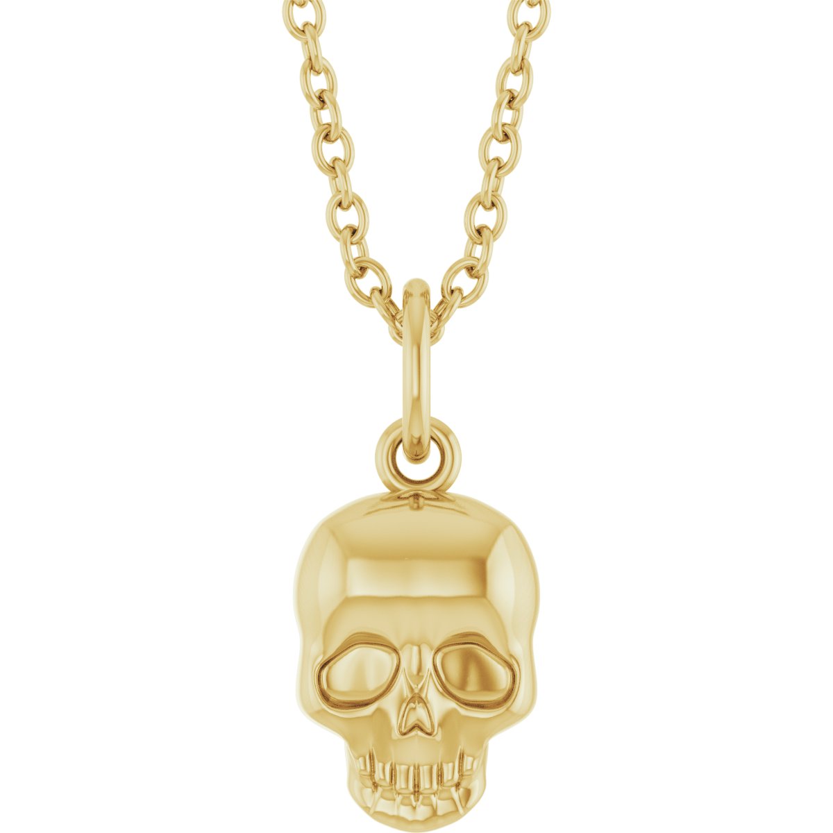 14K Yellow Skull 16-18" Necklace