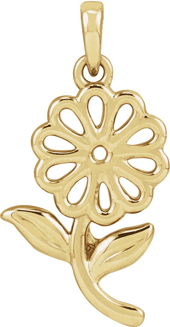 14K Yellow Flower Pendant