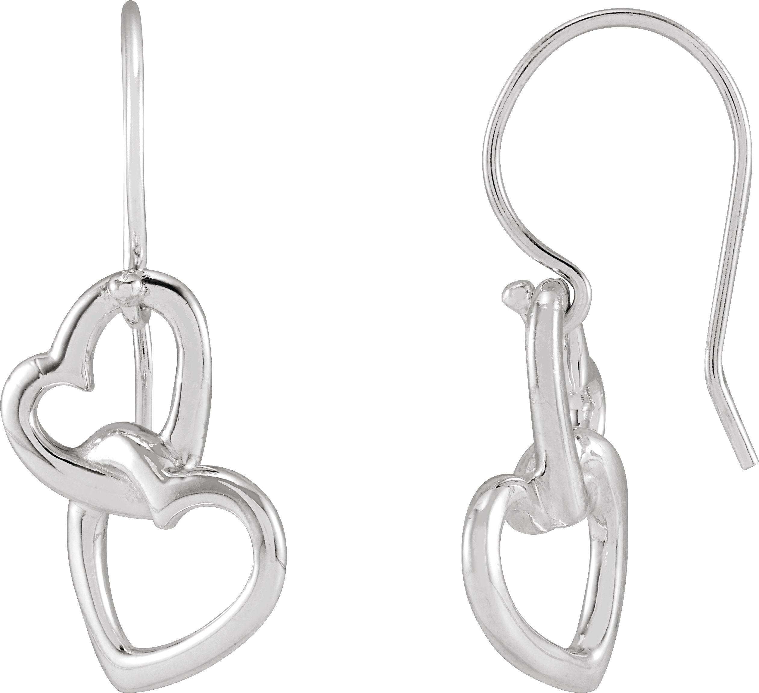 Sterling Silver Interlocking Heart Earrings