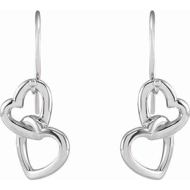 Sterling Silver Interlocking Heart Earrings