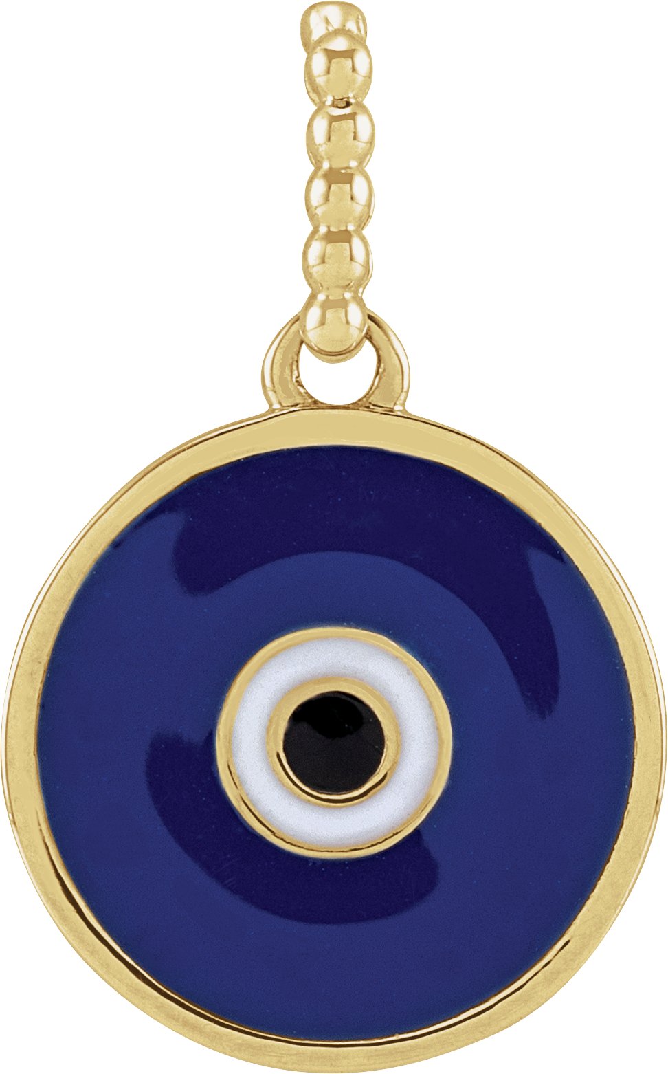 14K Yellow Blue Enamel Evil Eye Pendant Ref 21085806