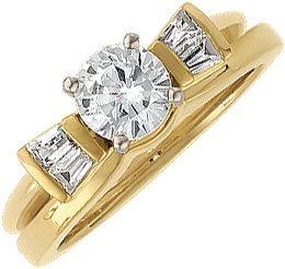 14K Yellow .08 CTW Diamond Wrap Style Enhancer Ring Ref 108225