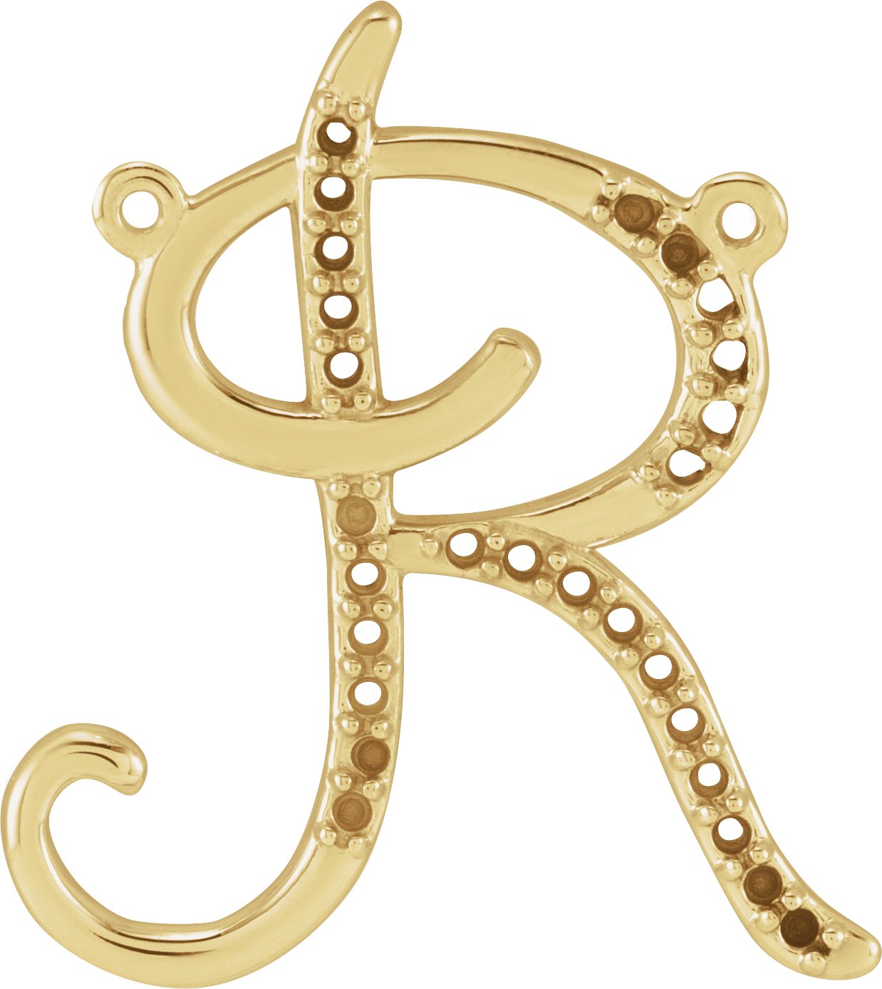 Script Initial Necklace Center
