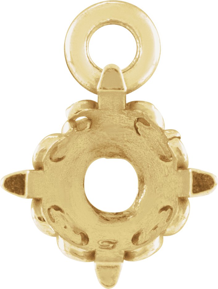 Round 4-Prong Butterfly Scroll Dangle