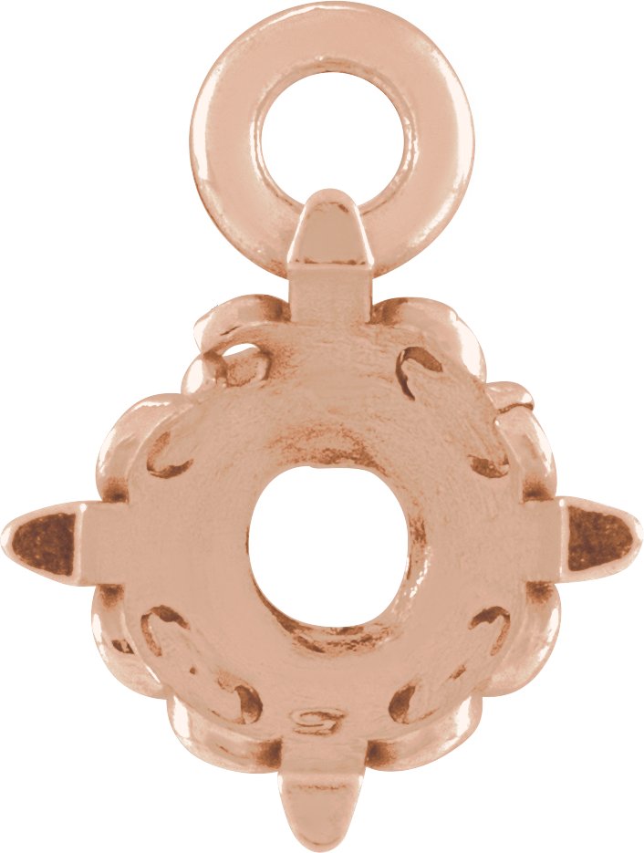 Round 4-Prong Butterfly Scroll Dangle