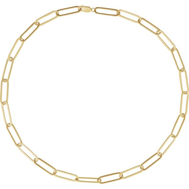 14K Yellow Gold Filled 6.2 mm Paperclip-Style 20 Chain
