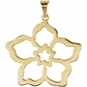 14K Yellow Forget Me Not Pendant