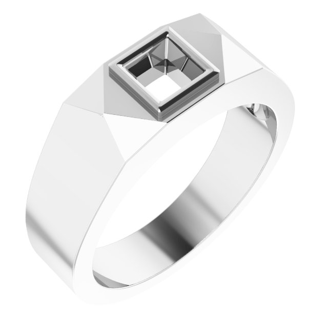 Geometric Bezel-Set Solitaire Ring