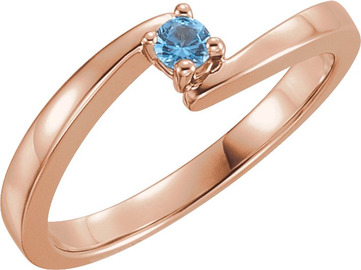 14K Rose 1-Stone Family Bypass Ring Mounting