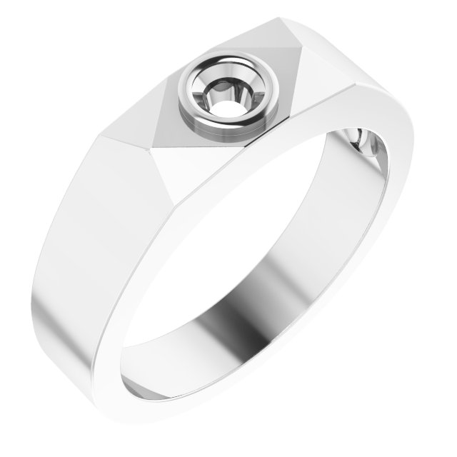 Geometric Bezel-Set Solitaire Ring