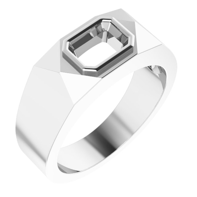 Geometric Bezel-Set Solitaire Ring