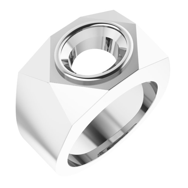 Geometric Bezel-Set Solitaire Ring